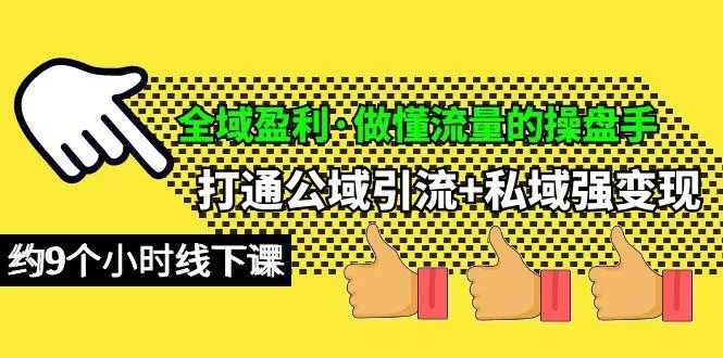 (10045期)全域盈利·做懂流量的操盘手，打通公域引流+私域强变现，约9个小时线下课