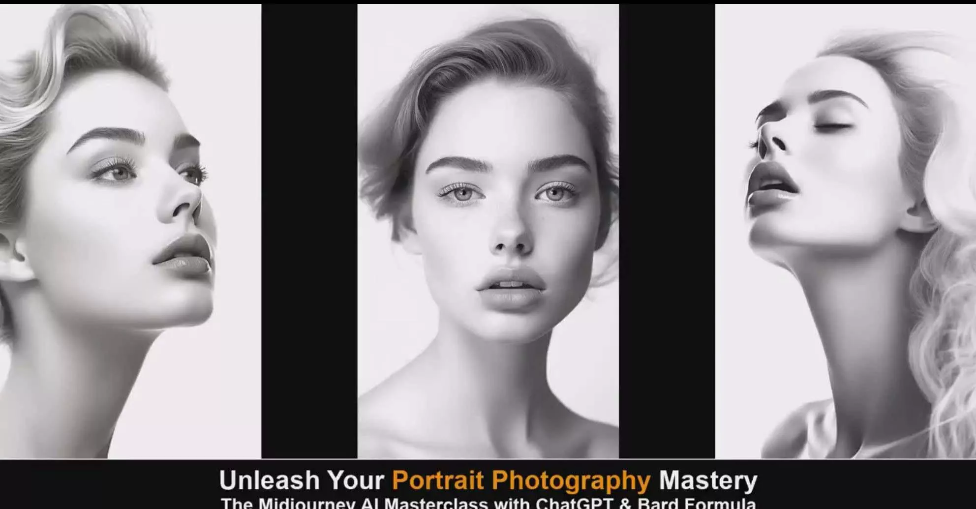 (9312期)Midjourney v5 ChatGPT 和 Bard AI人工智能人像摄影大师班-15节-中英字幕