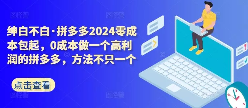 拼多多2024零成本包起,0成本做一个高利润的拼多多,方法不只一个