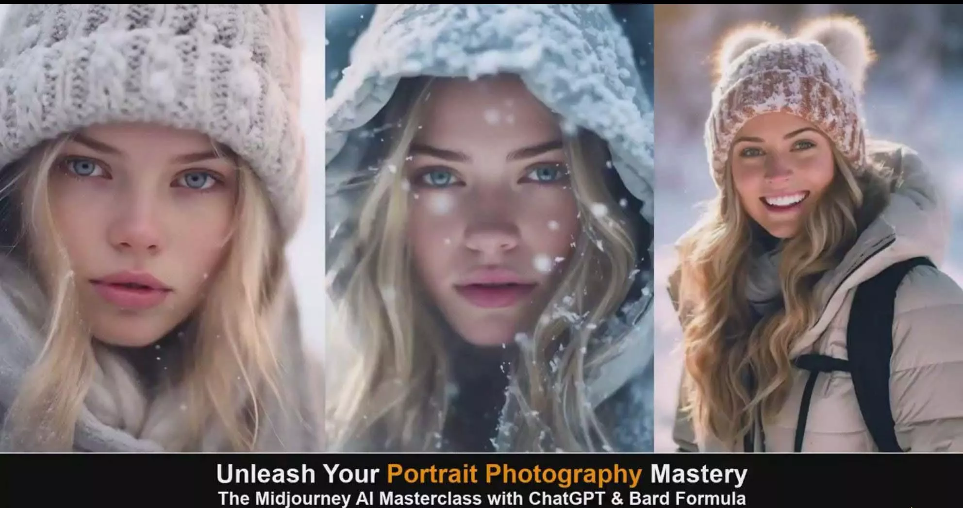 (9312期)Midjourney v5 ChatGPT 和 Bard AI人工智能人像摄影大师班-15节-中英字幕