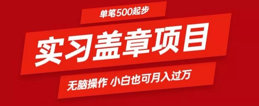 实习代盖章项目一单500起普通人可落地项目小白也可轻易上手