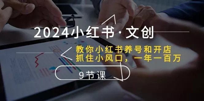 2024小红书·文创：教你小红书养号和开店、抓住小风口 一年一百万 (9节课