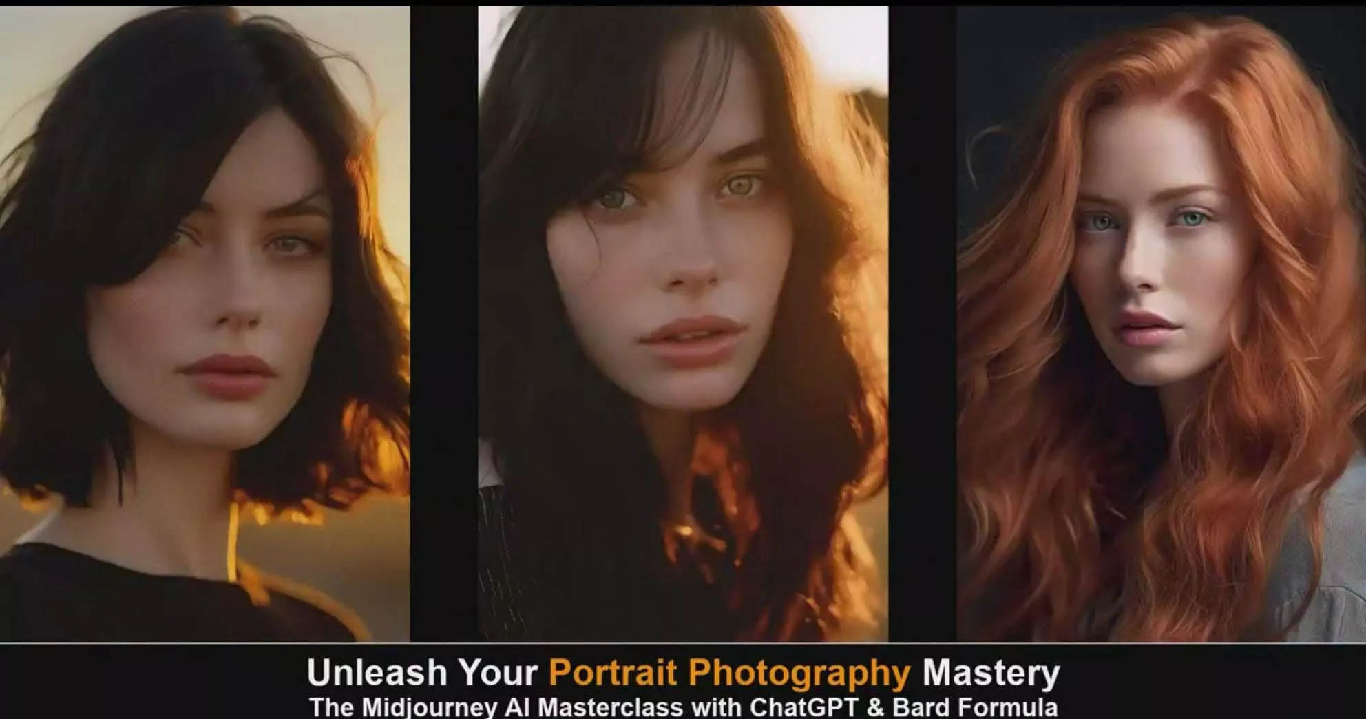 (9312期)Midjourney v5 ChatGPT 和 Bard AI人工智能人像摄影大师班-15节-中英字幕
