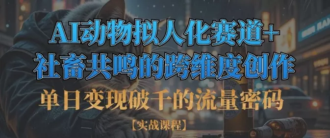 单日变现破千的流量密码，AI动物拟人化赛道+社畜共鸣的跨维度创作