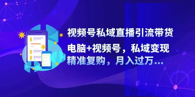 视频号私域直播引流带货：电脑+视频号，私域变现，精准复购，月入过万...