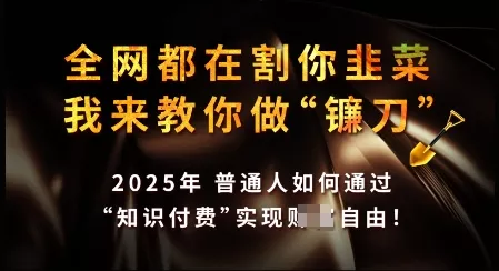 知识付费如何做到月入过W+,2025我来教你做“镰刀”【揭秘】
