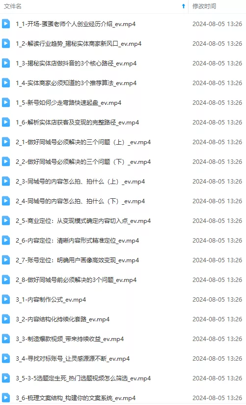 实体店老板获客特训营：认知、定位、文案、矩阵、直播、AI等(72节
