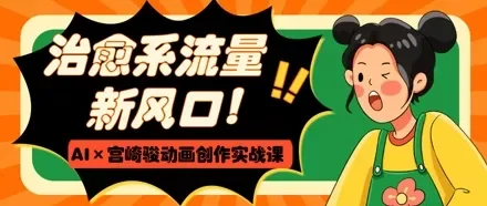 治愈系流量新风口，AI+宫崎骏动画创作实战课，从0到1打造爆款视频